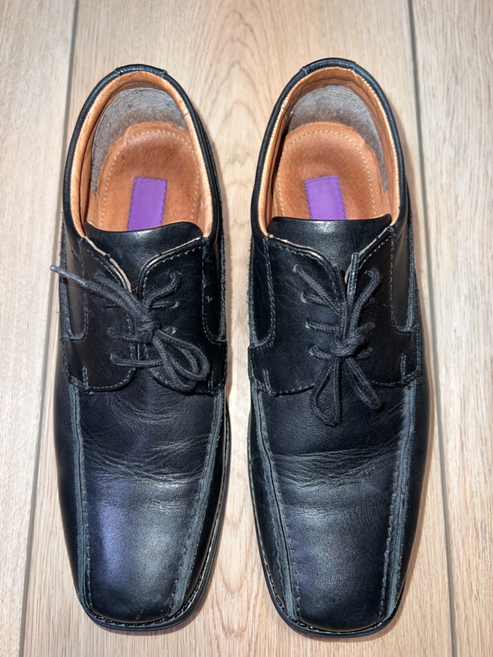 Kids Black Lace-Up Dress Shoes for Boys
